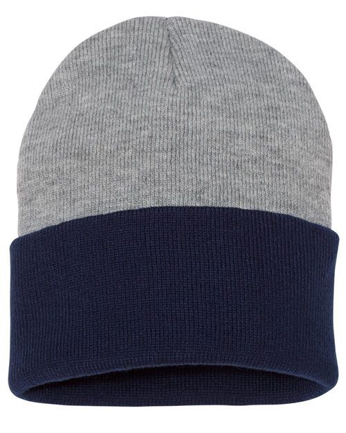Sportsman 12" Color Blocked Cuffed Beanie with Company Logo Sportsman 12″ Color Blocked Cuffed Beanie