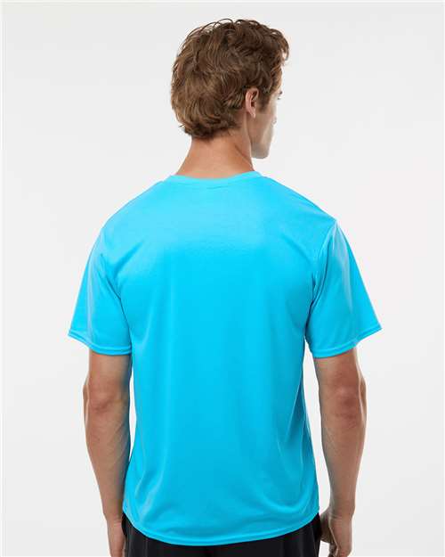 Electric Blue - C2 Sport 5100 Performance Tee with Custom Team Printing C2 Sport Performance Tee in Electric Blue, back view on model