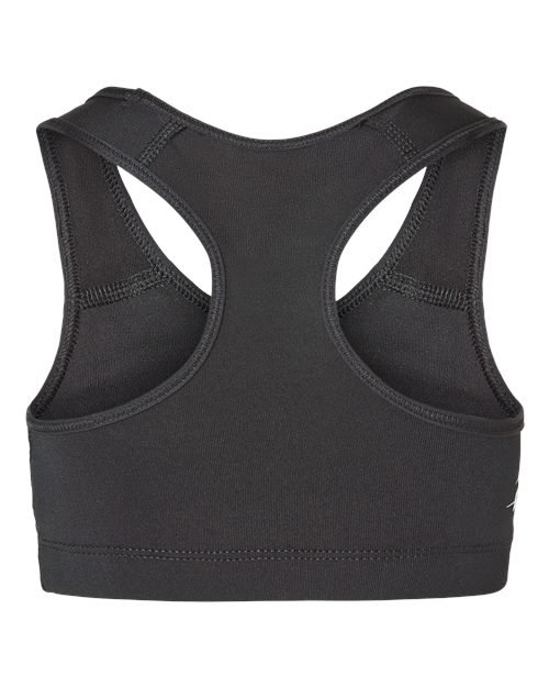 Black - Badger Girls' B-Sport Bra Top with Custom Logo Printing Badger Girls' B-Sport Bra Top in Black, back view