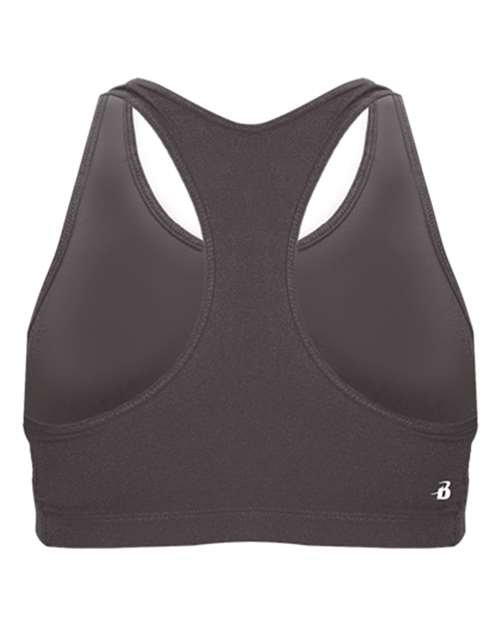 Graphite - Badger Girls' B-Sport Bra Top with Custom Logo Printing Badger Girls' B-Sport Bra Top in Graphite, back view
