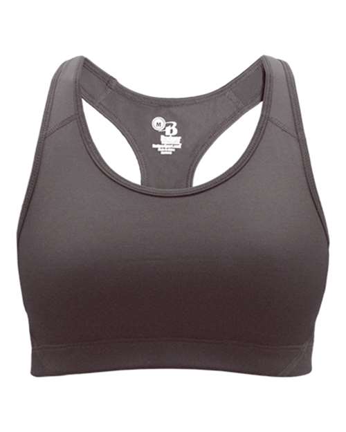 Graphite - Girls' B-Sport Bra Top Badger Girls' B-Sport Bra Top in Graphite, front view