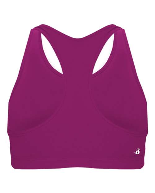 Hot Pink - Badger Girls' B-Sport Bra Top with Custom Logo Printing Badger Girls' B-Sport Bra Top in Hot Pink, back view