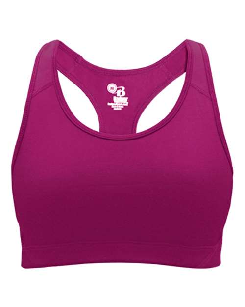 Hot Pink - Girls' B-Sport Bra Top Badger Girls' B-Sport Bra Top in Hot Pink, front view