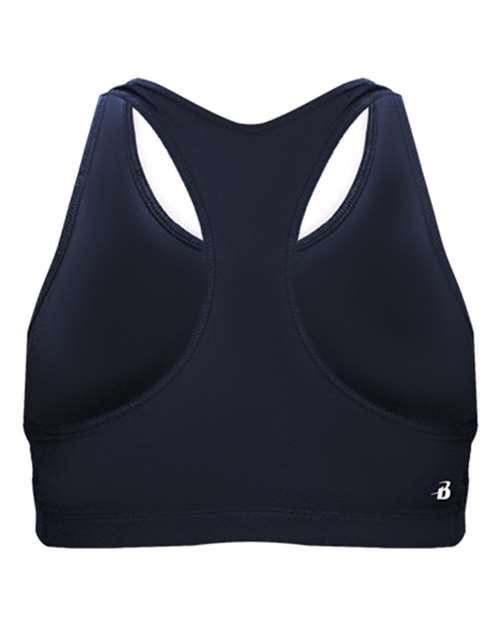 Navy - Badger Girls' B-Sport Bra Top with Custom Logo Printing Badger Girls' B-Sport Bra Top in Navy, back view