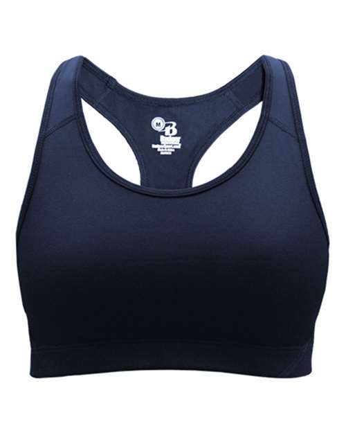 Navy - Girls' B-Sport Bra Top Badger Girls' B-Sport Bra Top in Navy, front view