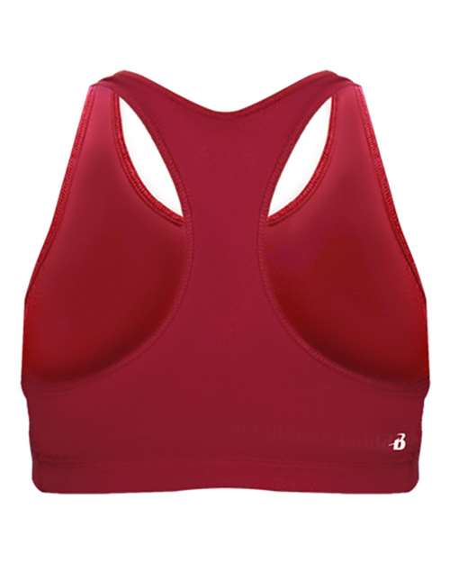 Red - Badger Girls' B-Sport Bra Top with Custom Logo Printing Badger Girls' B-Sport Bra Top in Red, back view