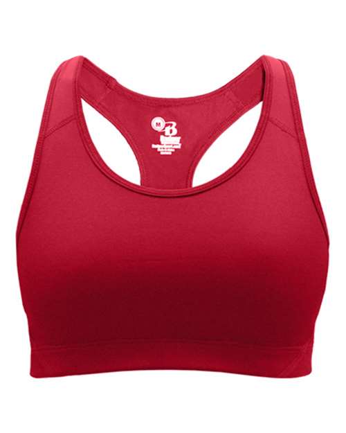 Red - Girls' B-Sport Bra Top Badger Girls' B-Sport Bra Top in Red, front view