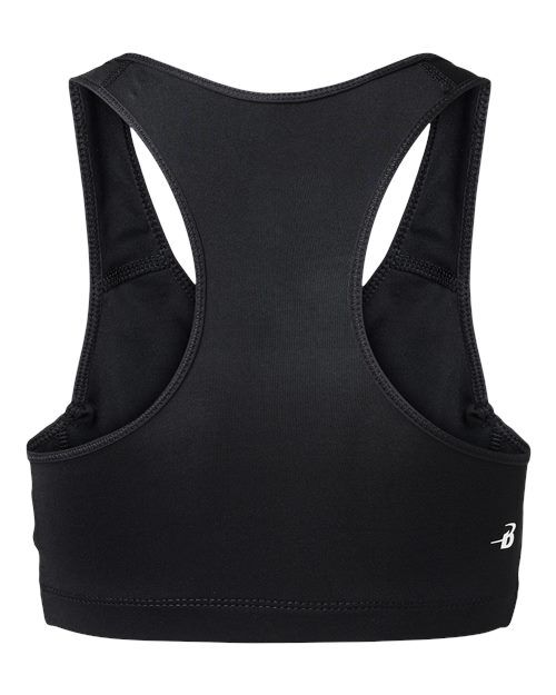 Black - Badger Women's B-Sport Bra Top for Custom Team Programs Badger Women's B-Sport Bra Top in Black, back view
