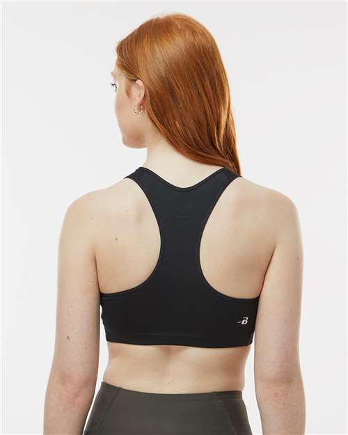Black - Badger Women's B-Sport Bra Top for Custom Team Programs Badger Women's B-Sport Bra Top in Black, back view on model