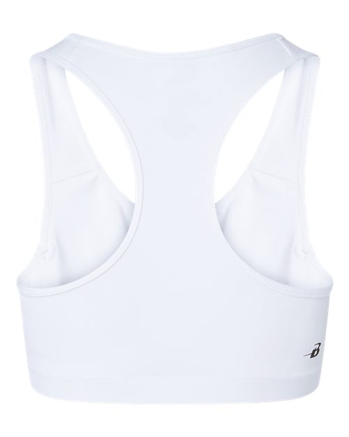White - Badger Women's B-Sport Bra Top for Custom Team Programs Badger Women's B-Sport Bra Top in White, back view