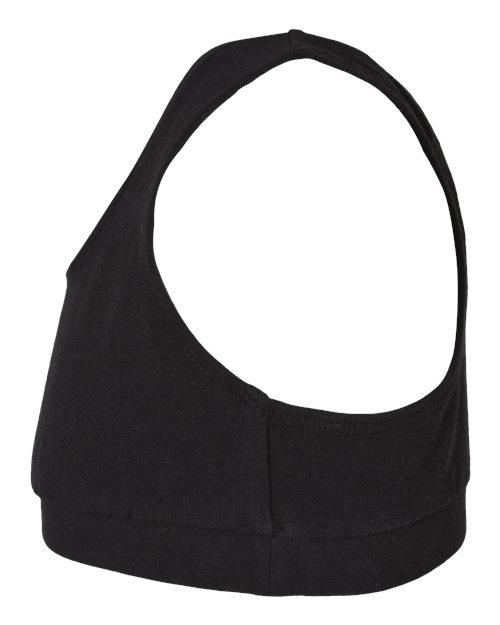 Black - Boxercraft Girls Sports Bra with Custom Logo Print Boxercraft Girls Sports Bra in Black, side view