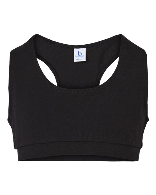 Black - Girls Sports Bra Boxercraft Girls Sports Bra in Black, front view