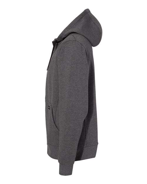 Dark Oxford - DRI DUCK 7040 Men's Work Jacket with Logo Embroidery DRI DUCK Men's Bateman Bonded Power Fleece 2.0 Full-Zip Jacket in Dark Oxford, side view