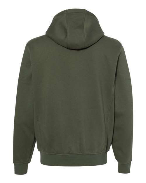 Fatigue - DRI DUCK 7040 Men's Work Jacket with Logo Embroidery DRI DUCK Men's Bateman Bonded Power Fleece 2.0 Full-Zip Jacket in Fatigue, back view