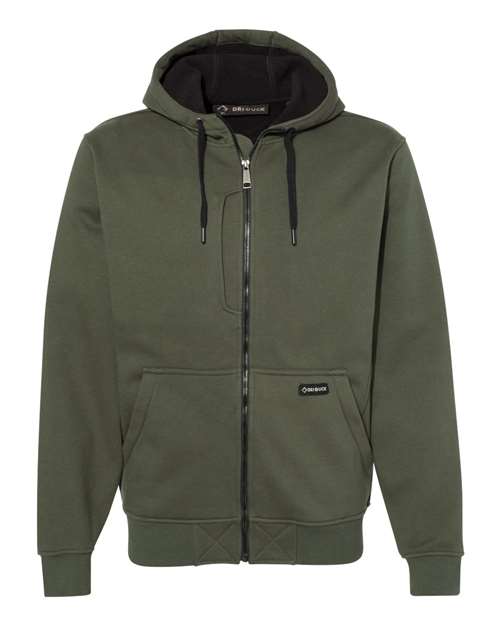 Fatigue - Men's Bateman Bonded Power Fleece 2.0 Full-Zip Jacket DRI DUCK Men's Bateman Bonded Power Fleece 2.0 Full-Zip Jacket in Fatigue, front view