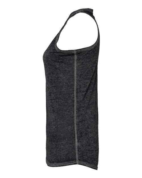 Twisted Black - J. America 8117 Women's Tank Top with Custom Logo Printing J. America Women’s Tank Top in Twisted Black, side view