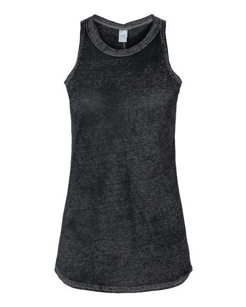Twisted Black - Women’s Zen Jersey Tank Top J. America Women’s Tank Top in Twisted Black, front view