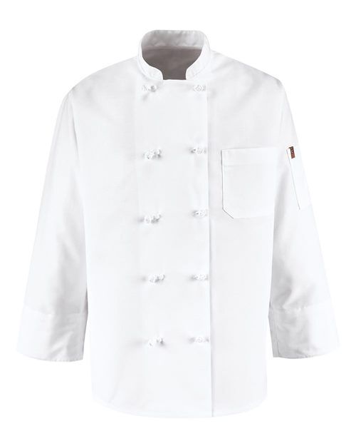 Chef Designs 0421 Ten Knot Button Chef Coat with Your Logo Chef Designs Ten Knot Button Chef Coat