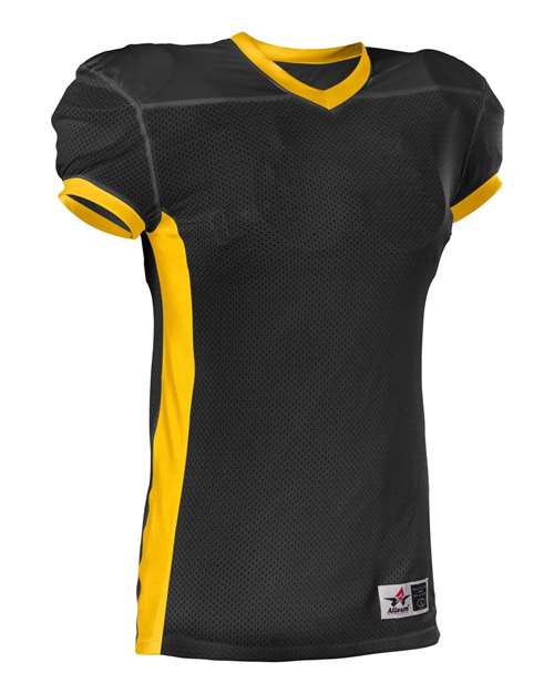 Black/ Gold - Men's Football Jersey Alleson Athletic Men's Football Jersey in Black/Gold, front view