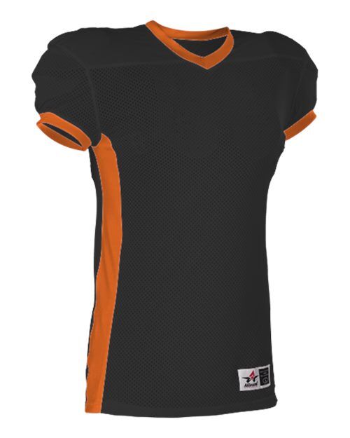 Black/ Orange - Men's Football Jersey Alleson Athletic Men's Football Jersey in Black/Orange, front view