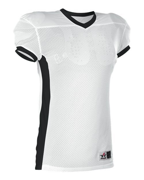 White/ Black - Men's Football Jersey Alleson Athletic Men's Football Jersey in White/Black, front view