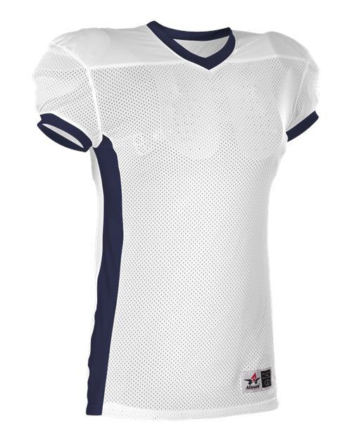 White/ Navy - Men's Football Jersey Alleson Athletic Men's Football Jersey in White/Navy, front view