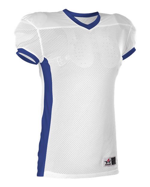 White/ Royal - Men's Football Jersey Alleson Athletic Men's Football Jersey in White/Royal, front view