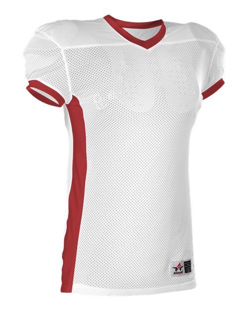 White/ Red - Men's Football Jersey Alleson Athletic Men's Football Jersey in White/Red, front view
