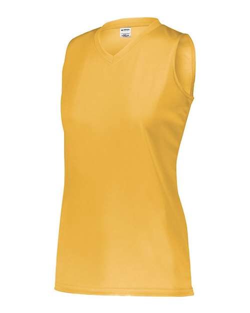 Gold - Augusta Sportswear Women's Attain Jersey with Custom Logo Augusta Sportswear Women's Sleeveless Wicking Attain Jersey in Gold