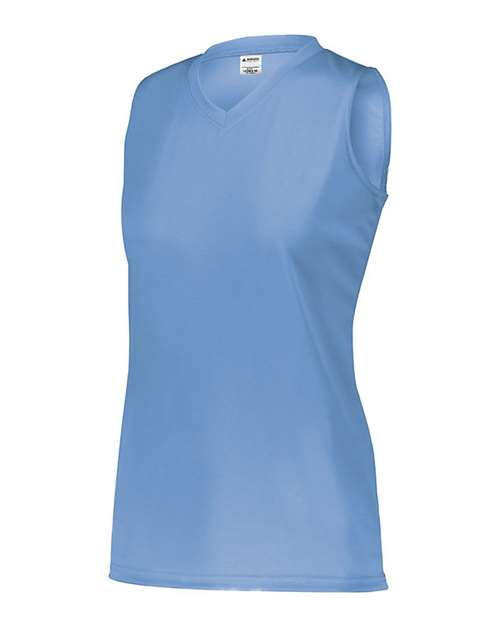 Columbia Blue - Augusta Sportswear Women's Attain Jersey with Custom Logo Augusta Sportswear Women's Sleeveless Wicking Attain Jersey in Columbia Blue