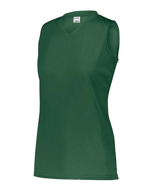 Dark Green - Augusta Sportswear Women's Attain Jersey with Custom Logo Augusta Sportswear Women's Sleeveless Wicking Attain Jersey in Dark Green