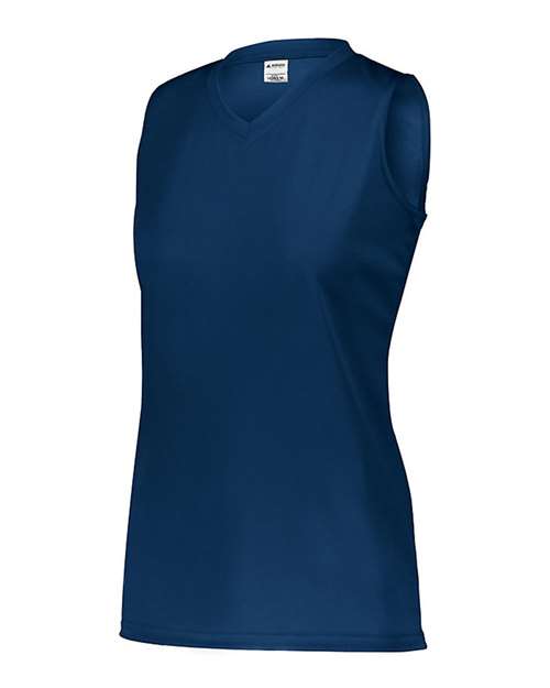 Navy - Augusta Sportswear Women's Attain Jersey with Custom Logo Augusta Sportswear Women's Sleeveless Wicking Attain Jersey in Navy