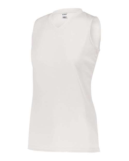 White - Augusta Sportswear Women's Attain Jersey with Custom Logo Augusta Sportswear Women's Sleeveless Wicking Attain Jersey in White