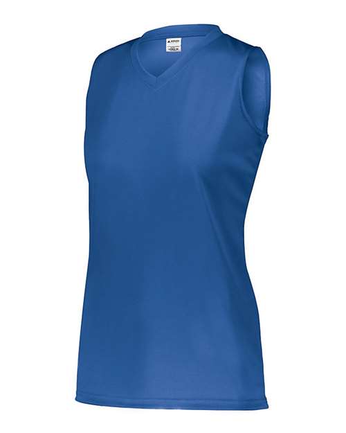 Royal - Augusta Sportswear Women's Attain Jersey with Custom Logo Augusta Sportswear Women's Sleeveless Wicking Attain Jersey in Royal