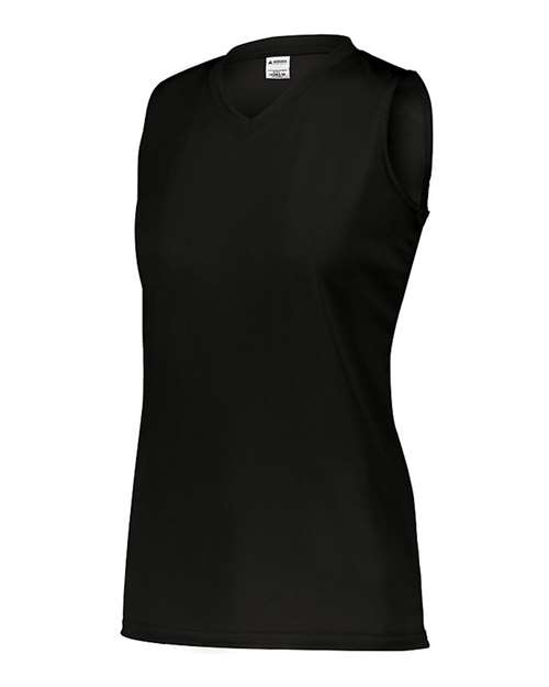 Black - Augusta Sportswear Women's Attain Jersey with Custom Logo Augusta Sportswear Women's Sleeveless Wicking Attain Jersey in Black