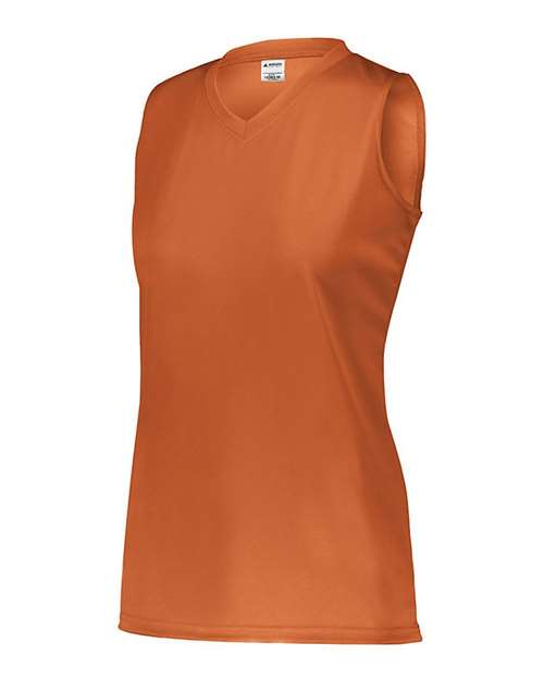 Orange - Augusta Sportswear Women's Attain Jersey with Custom Logo Augusta Sportswear Women's Sleeveless Wicking Attain Jersey in Orange