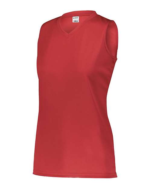 Red - Augusta Sportswear Women's Attain Jersey with Custom Logo Augusta Sportswear Women's Sleeveless Wicking Attain Jersey in Red
