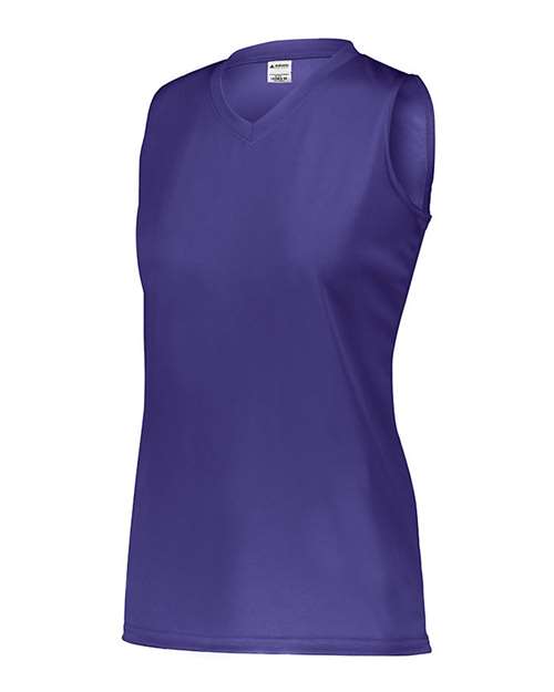 Purple - Augusta Sportswear Women's Attain Jersey with Custom Logo Augusta Sportswear Women's Sleeveless Wicking Attain Jersey in Purple