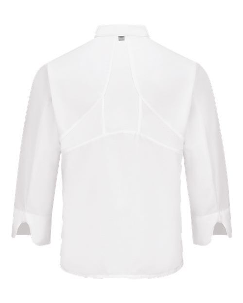 White - Chef Designs 044X Chef Coat with Custom Logo Embroidery Chef Designs Mimix™ Ten Knot Button Chef Coat with OilBlok in White, back view