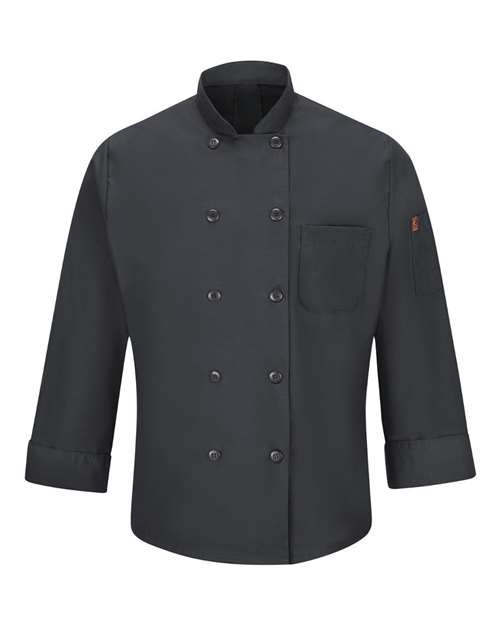 Charcoal - Mimix™ Chef Coat with OilBlok Chef Designs Mimix™ Chef Coat with OilBlok in Charcoal, front view