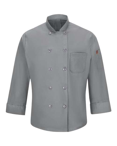 Grey - Mimix™ Chef Coat with OilBlok Chef Designs Mimix™ Chef Coat with OilBlok in Grey, front view