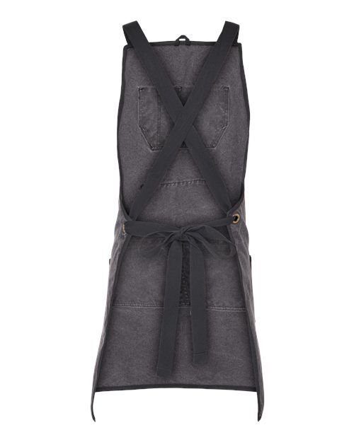 Charcoal/ Black - DRI DUCK 1500 Workman's Apron with Logo Embroidery DRI DUCK Workman's Apron in Charcoal/Black, back view
