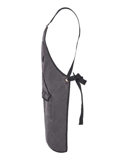 Charcoal/ Black - DRI DUCK 1500 Workman's Apron with Logo Embroidery DRI DUCK Workman's Apron in Charcoal/Black, side view