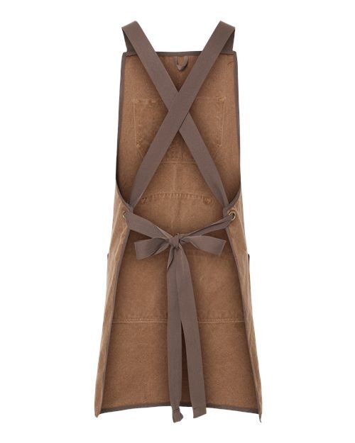 Field Khaki/ Tobacco - DRI DUCK 1500 Workman's Apron with Logo Embroidery DRI DUCK Workman's Apron in Field Khaki/Tobacco, back view