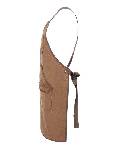 Field Khaki/ Tobacco - DRI DUCK 1500 Workman's Apron with Logo Embroidery DRI DUCK Workman's Apron in Field Khaki/Tobacco, side view