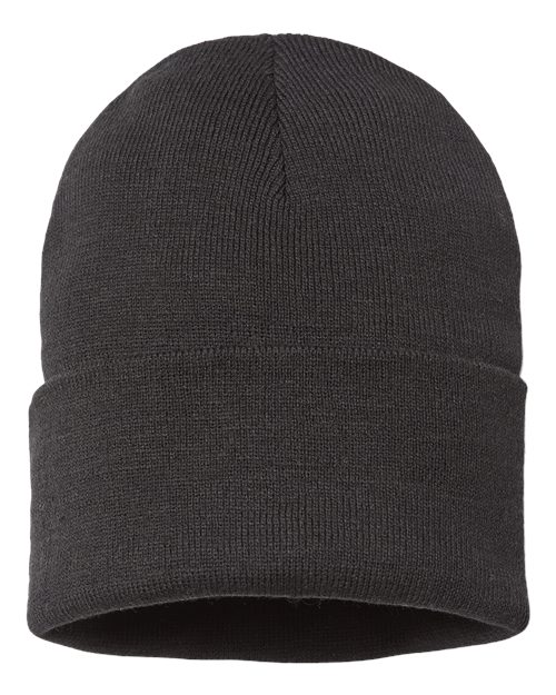 Black - Sustainable Beanie Atlantis Headwear Sustainable Beanie in Black, front view