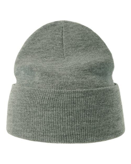Light Grey - Atlantis Sustainable Beanie with Company Logo Embroidery Atlantis Headwear Sustainable Beanie in Light Grey, back view