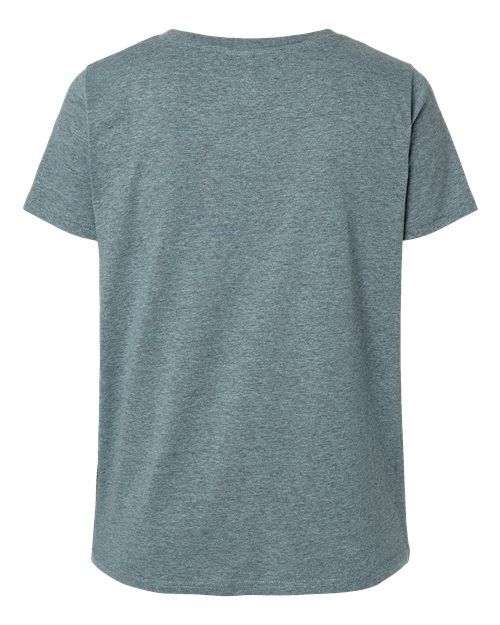Ice Blackout - LAT 3817 Curvy Collection V-Neck Tee with Printed Logo LAT Women's Curvy Collection Fine Jersey V-Neck Tee in Ice Blackout, back view