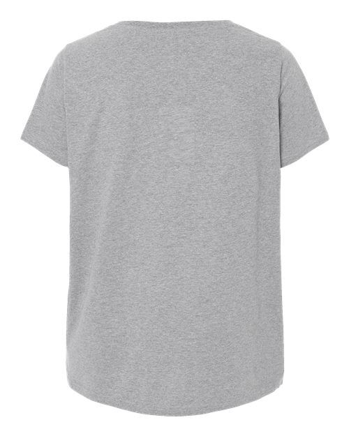 Heather - LAT 3817 Curvy Collection V-Neck Tee with Printed Logo LAT Women's Curvy Collection Fine Jersey V-Neck Tee in Heather, back view