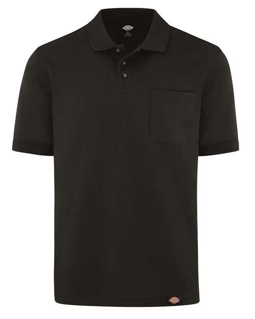 Black - Men's Performance Short Sleeve Work Shirt With Pocket Dickies Men's Performance Short Sleeve Work Shirt With Pocket in Black, front view